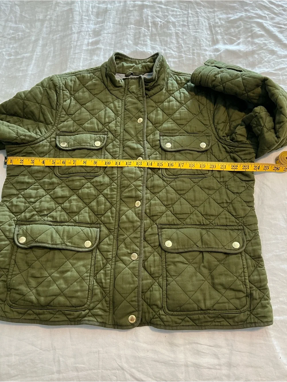 JCrew Quilted Downtown Field Jacket - Olive Green